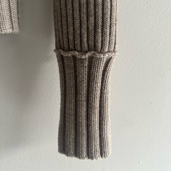 Club Monaco Camel Coloured Wool Faux Fur Knit Cardigan Size XS - Picture 2 of 7